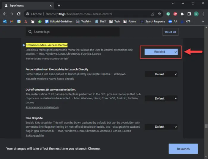 Disable, Manage Google Chrome Extensions On Specific Sites 3 使重新设计的扩展菜单