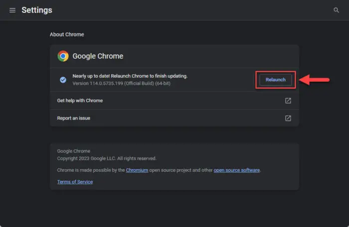 Download Google Chrome 115: Replaces Tracking Cookies With Topics API 6 重新启动浏览器