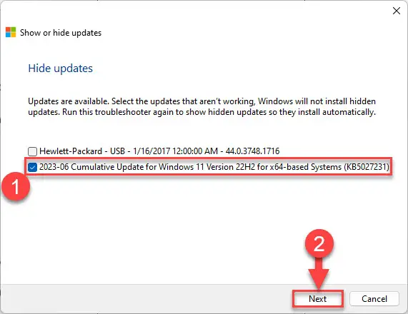 Windows 11 KB5028185 Cumulative Update Released With 30 New Features 13 选择和隐藏的更新