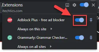Disable, Manage Google Chrome Extensions On Specific Sites 9 关掉扩展